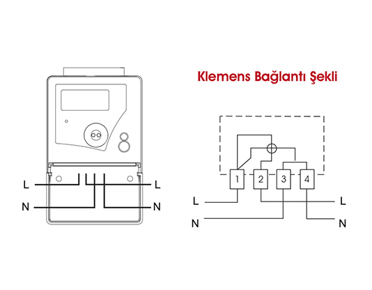 A5 Ön Ödemeli Aktif Elektrik Sayacı Kroki