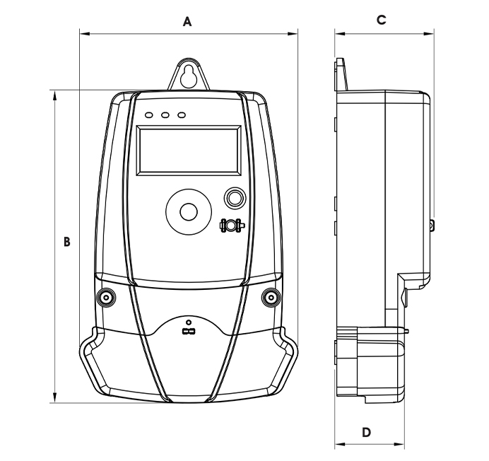 EC25TC Aktif/Reaktif X/5 Elektrik Sayacı Kroki